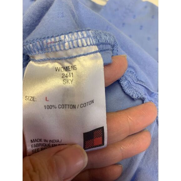 Woolrich Blue Cotton Boho Blouse Size L - Picture 10 of 11